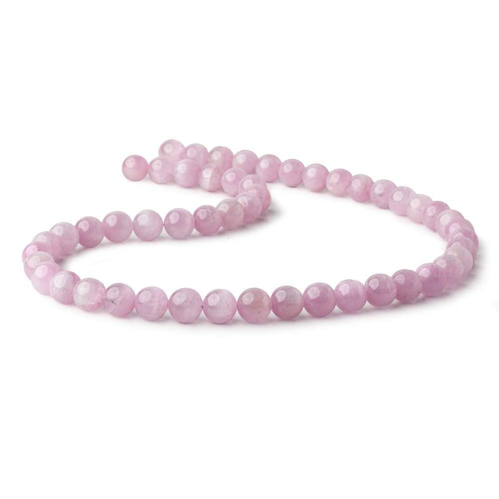 8mm Kunzite plain round beads 16 inch 51 pieces AAA - Beadsofcambay.com