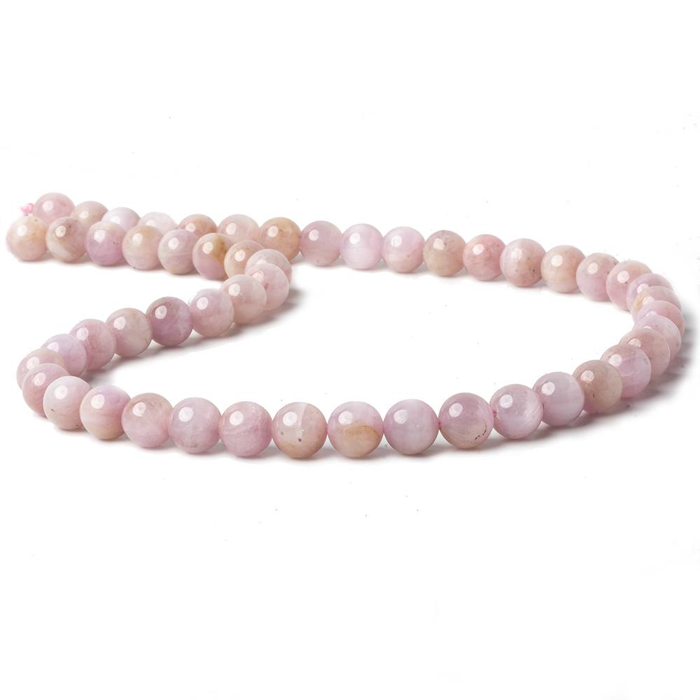 8mm Kunzite Plain Rounds 16 inch 51 beads AA - Beadsofcambay.com