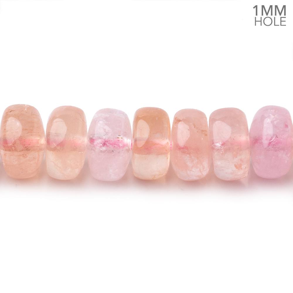 8mm Morganite Plain Rondelle Beads 16 inch 86 pieces AA 1mm hole - Beadsofcambay.com