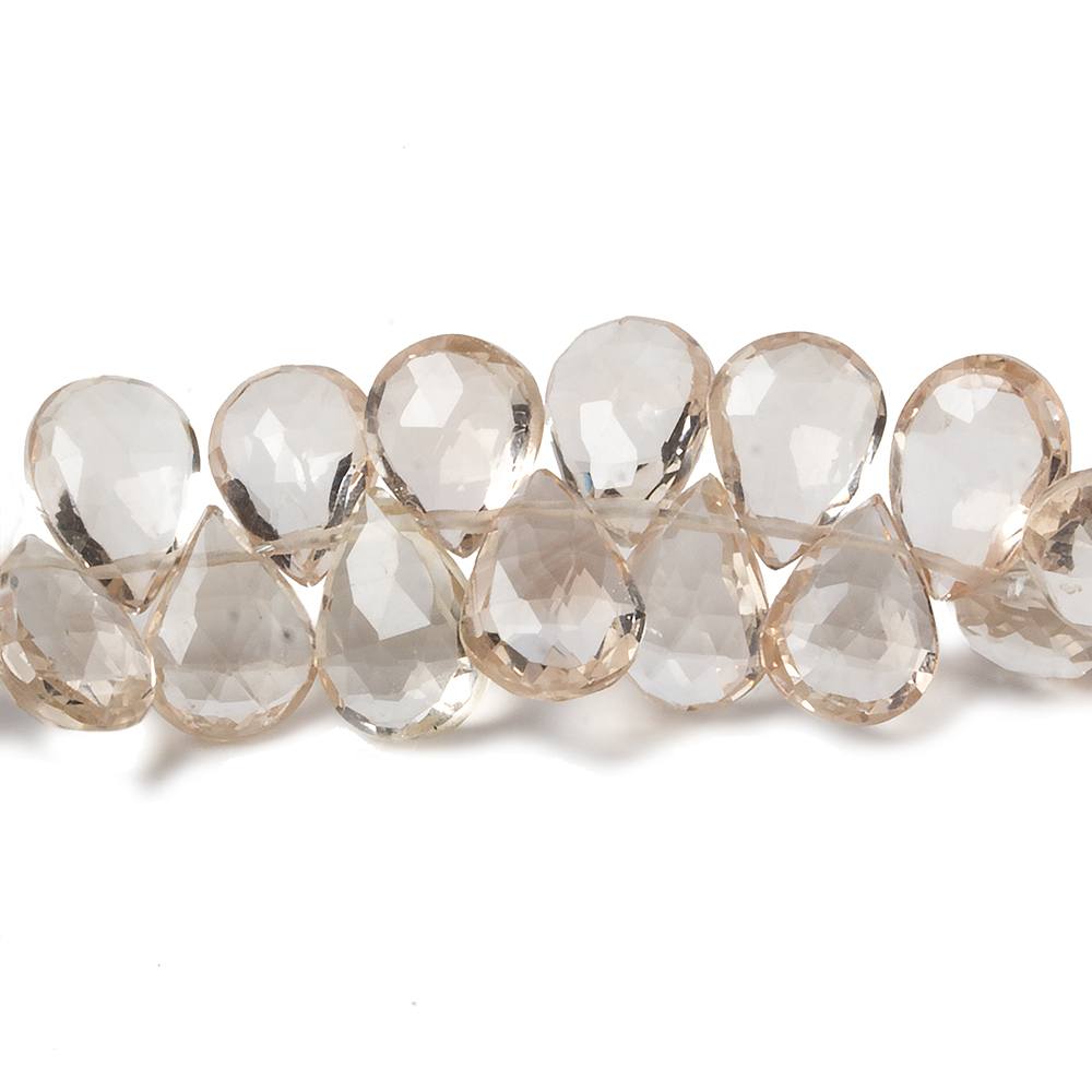 8mm Multi Color Topaz Faceted Pear Beads AAA Grade 8.5 inch 74 beads - Beadsofcambay.com