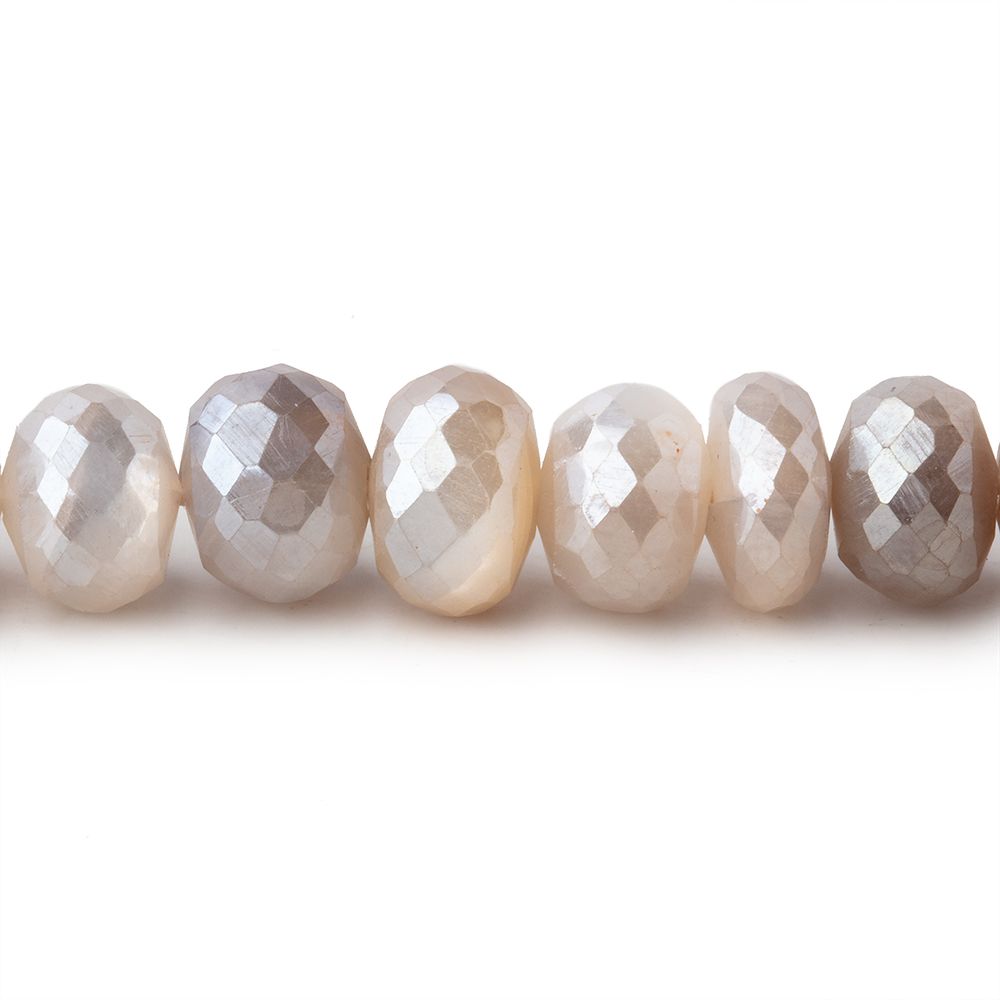 8mm Mystic Multi Color Moonstone faceted rondelles 14 inch 58 pieces - Beadsofcambay.com