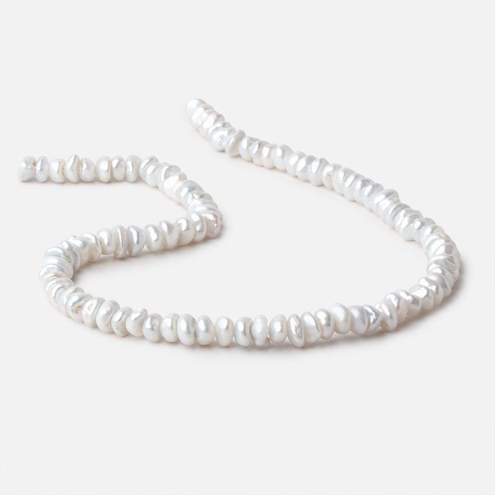 8mm Off White Center Drill Keshi Freshwater Pearls 16 inch 90 beads - Beadsofcambay.com