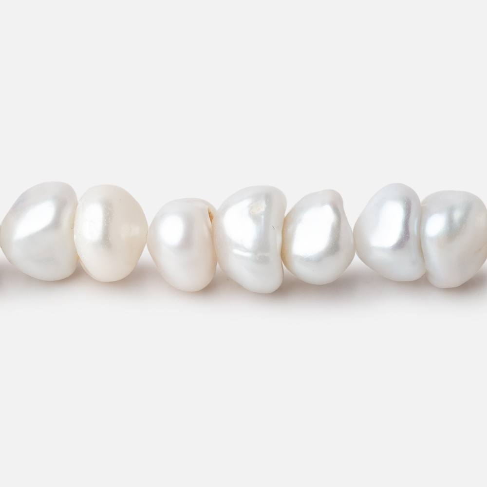 8mm Off White Center Drill Keshi Freshwater Pearls 16 inch 90 beads - Beadsofcambay.com