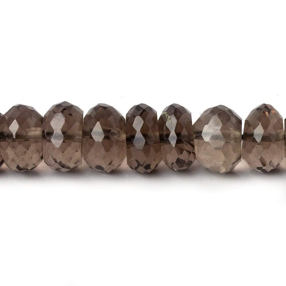 8mm Smoky Quartz Faceted Rondelles 14.5 inch 74 beads AAA - Beadsofcambay.com
