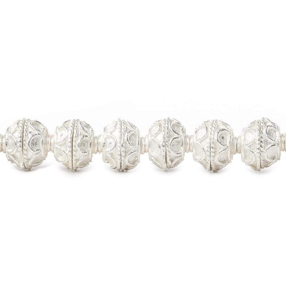 8mm Sterling Silver plated Copper Bead Cap Simple Arch 8 inch 54 beads - Beadsofcambay.com