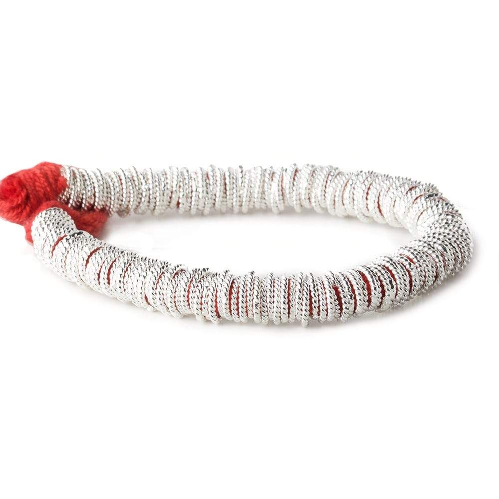 8mm Sterling Silver Plated Copper Twisted Jumpring 8 inch 42 beads - Beadsofcambay.com