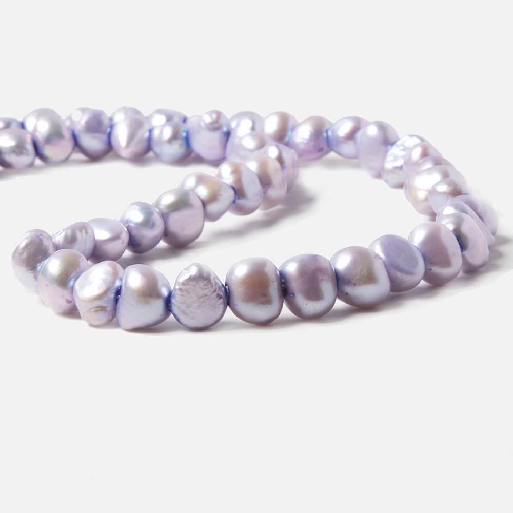 8x10-7.5x10.5mm Lilac Baroque 2.5mm large hole Pearls 15 in. 49 pcs - Beadsofcambay.com