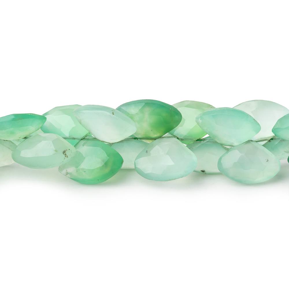 8x10-8x13mm Chrysoprase Faceted Fan Beads 8 inch 53 pieces - Beadsofcambay.com