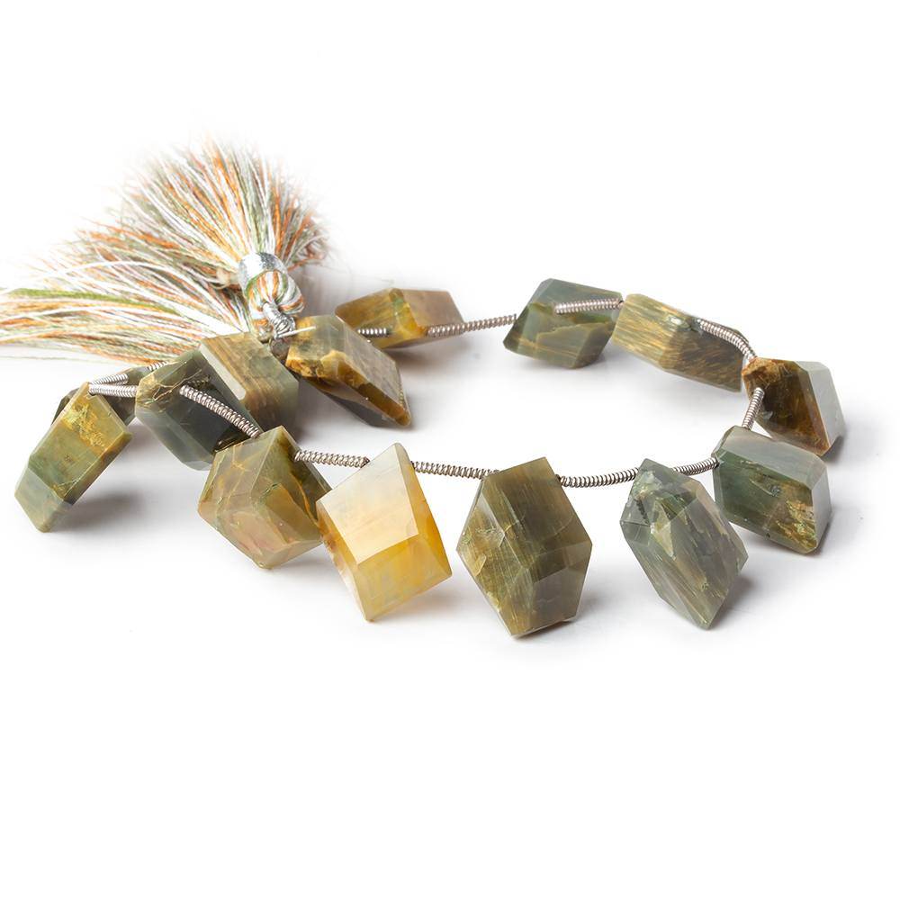 8x12mm Blond Tiger Eye Faceted Freeform Beads 8 inch 15 pieces - Beadsofcambay.com