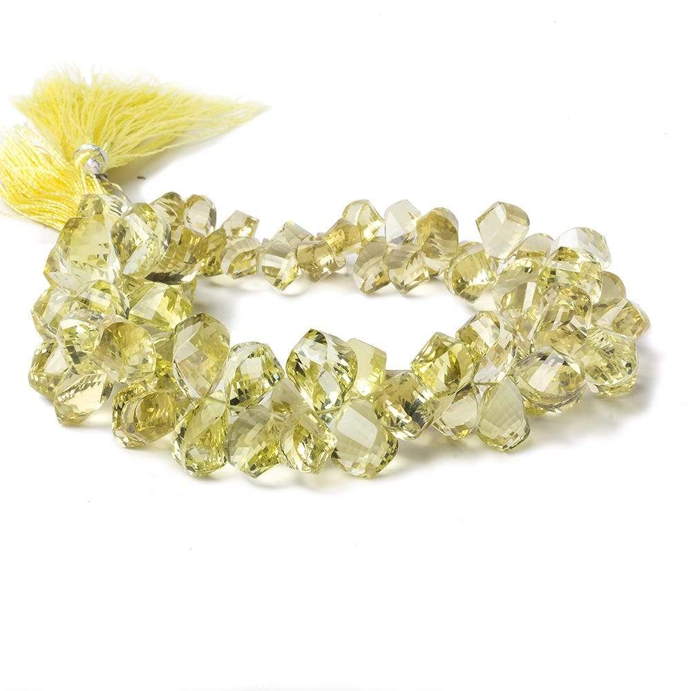 8x4-13x7mm Lemon Quartz Top Drill Faceted Twist 9 inch 75 Beads AAA Grade - Beadsofcambay.com