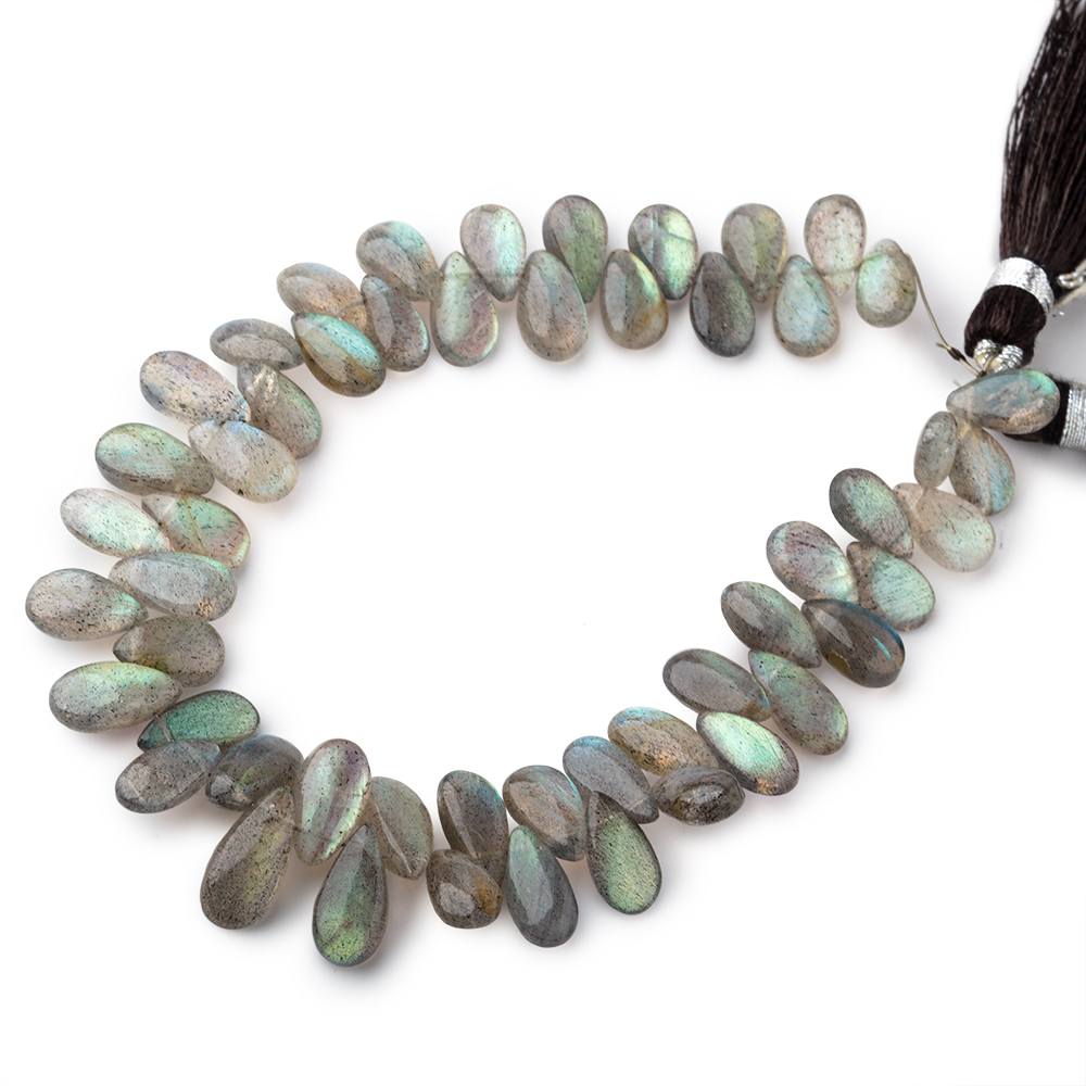 8x5-11x6mm Labradorite Plain Pear Beads 7.5 inch 46 pieces - Beadsofcambay.com