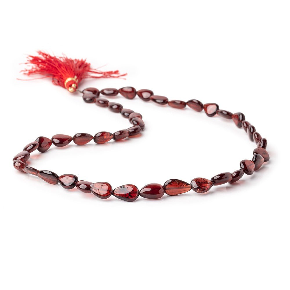 8x5-11x7mm Garnet Plain Pear Beads 15 inch 39 pieces - Beadsofcambay.com