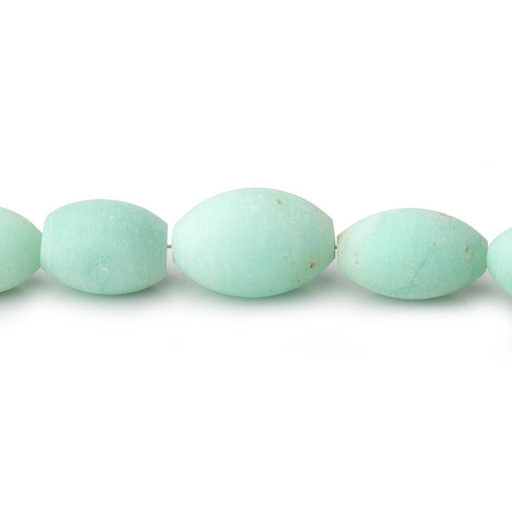 8x5-14x10mm Matte Tanzanian Green Opal Plain Barrel Beads 18 inch 42 pieces AA - Beadsofcambay.com