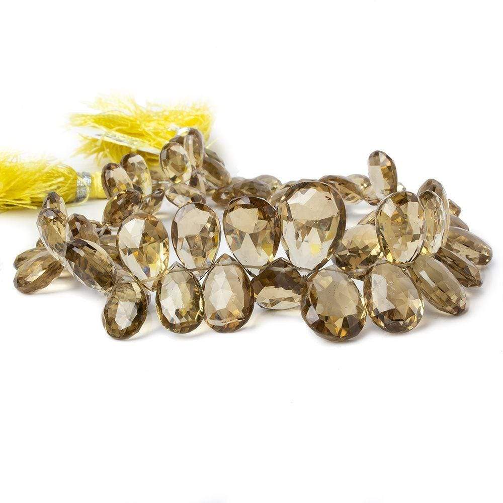 8x5-17x12mm Lemon Quartz Faceted Pear Beads 10 inch 66 pcs - Beadsofcambay.com