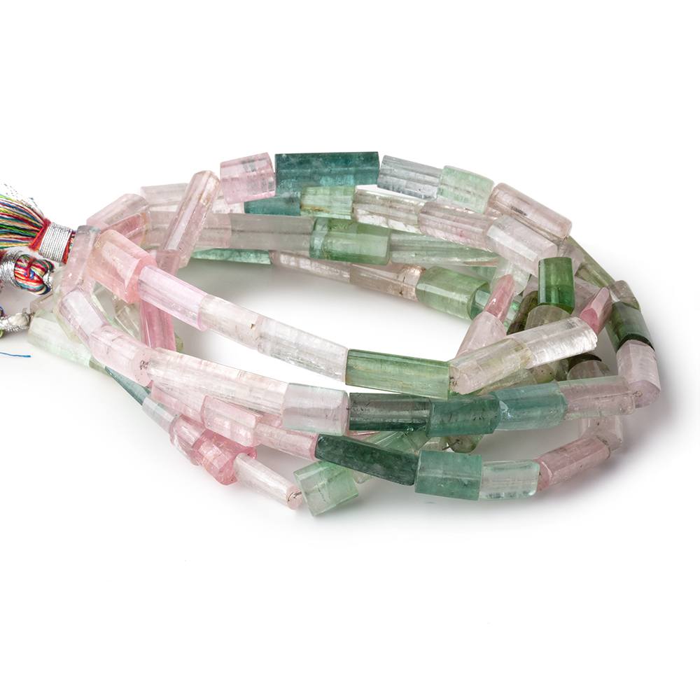 8x5-17x5mm Multi Color Tourmaline Plain Tube Beads 16 inch 32 pieces AA - Beadsofcambay.com