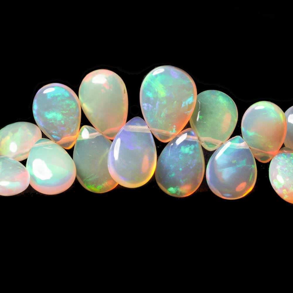 8x5.5-12x8.5mm Ethiopian Golden Opal plain pear beads 8 inch 57 pieces - Beadsofcambay.com