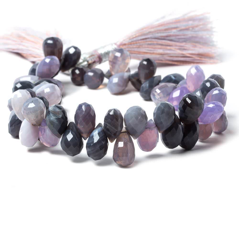 8x6-10x6mm Lilac Chalcedony Beads Tear Drop Briolette 7.5 inch 62 pcs - Beadsofcambay.com