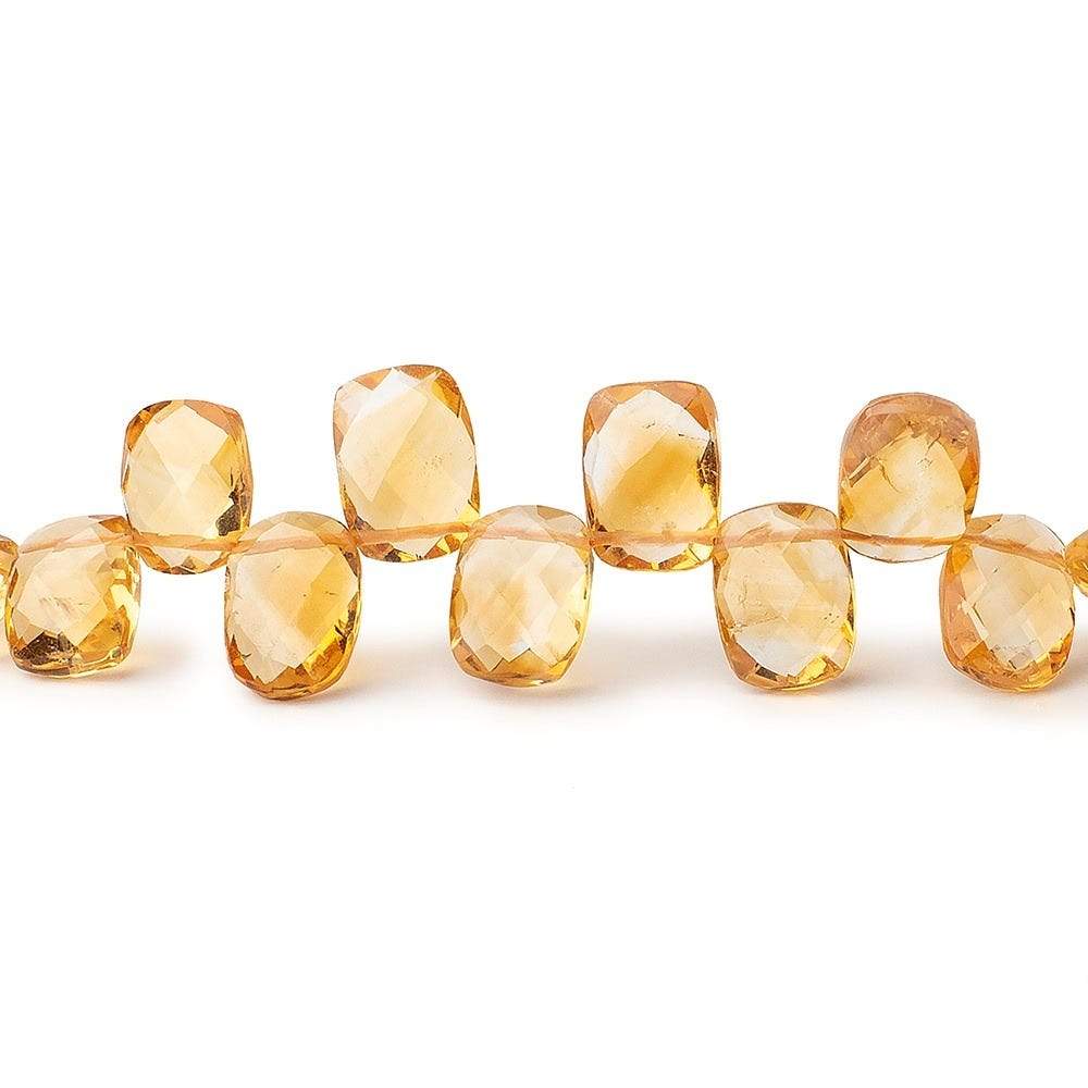 8x6-10x8mm Citrine Top Drilled Faceted Cushion Beads 8.25 inch 31 pieces - Beadsofcambay.com