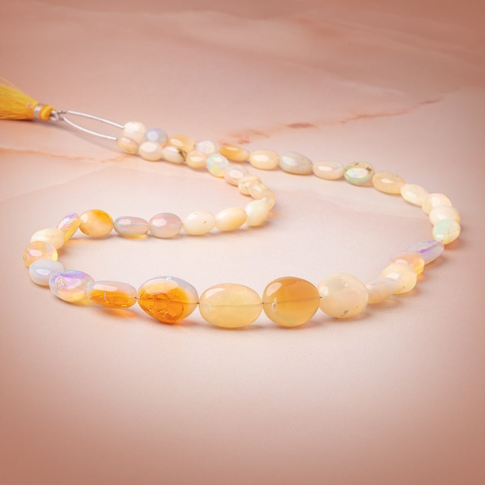 8x6-16x13mm Golden Ethiopian Opal Plain Nugget Beads 18 inch 43 pieces AA - Beadsofcambay.com