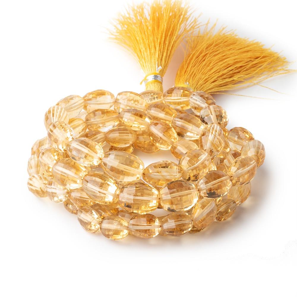 8x6-16x9mm Citrine Checkerboard Faceted Oval Beads 18 inch 46 beads - Beadsofcambay.com