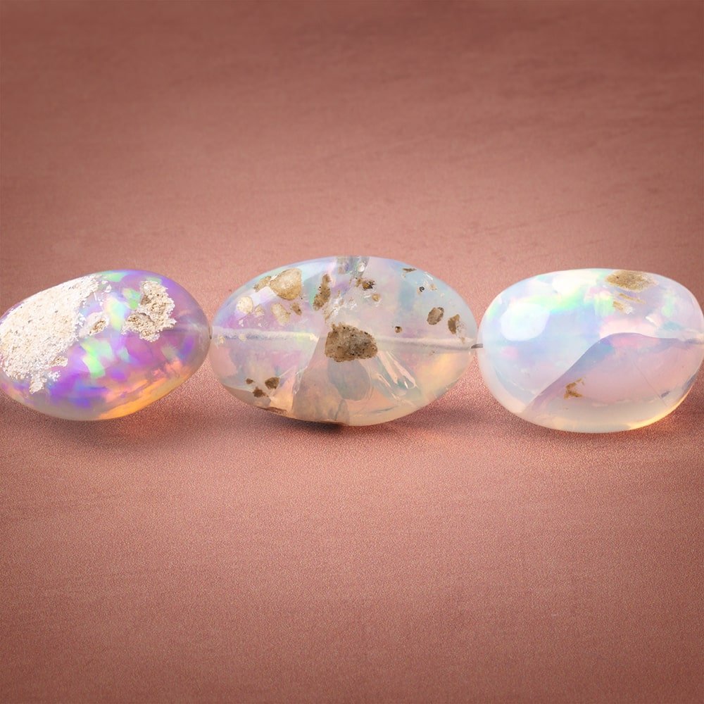 8x6-20x14mm Ethiopian Opal Plain Nugget Beads 20 inch 40 pieces AA - Beadsofcambay.com