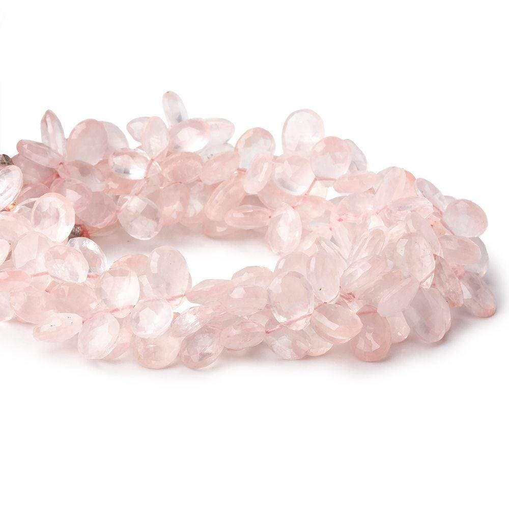 8x6-9x7mm Rose Quartz faceted pear beads 7.5 inch 60 pieces - Beadsofcambay.com