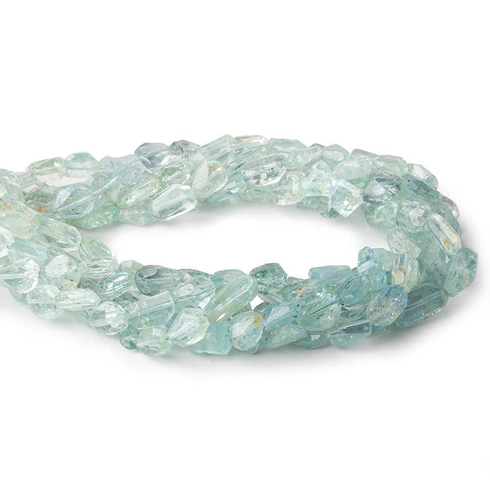 8x6-9x8mm Aquamarine Faceted Nuggets 16 inch 40 beads A - Beadsofcambay.com