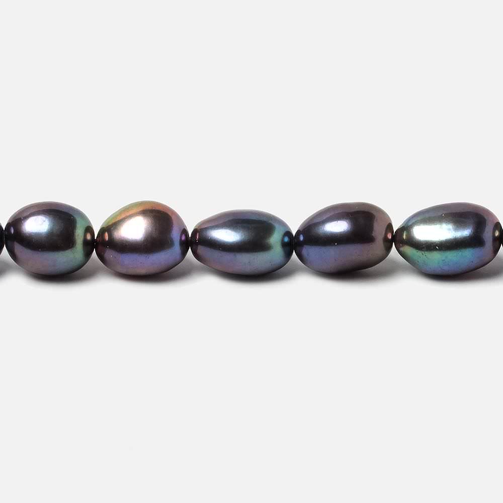 8x7-11x8mm Peacock straight drill Oval Freshwater Pearls 15 inch 36 pieces AA - Beadsofcambay.com