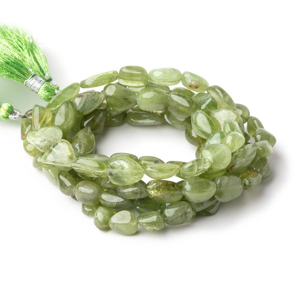 8x7-13x9mm Afghani Peridot Plain Nugget Beads 14 inch 33 pieces - Beadsofcambay.com