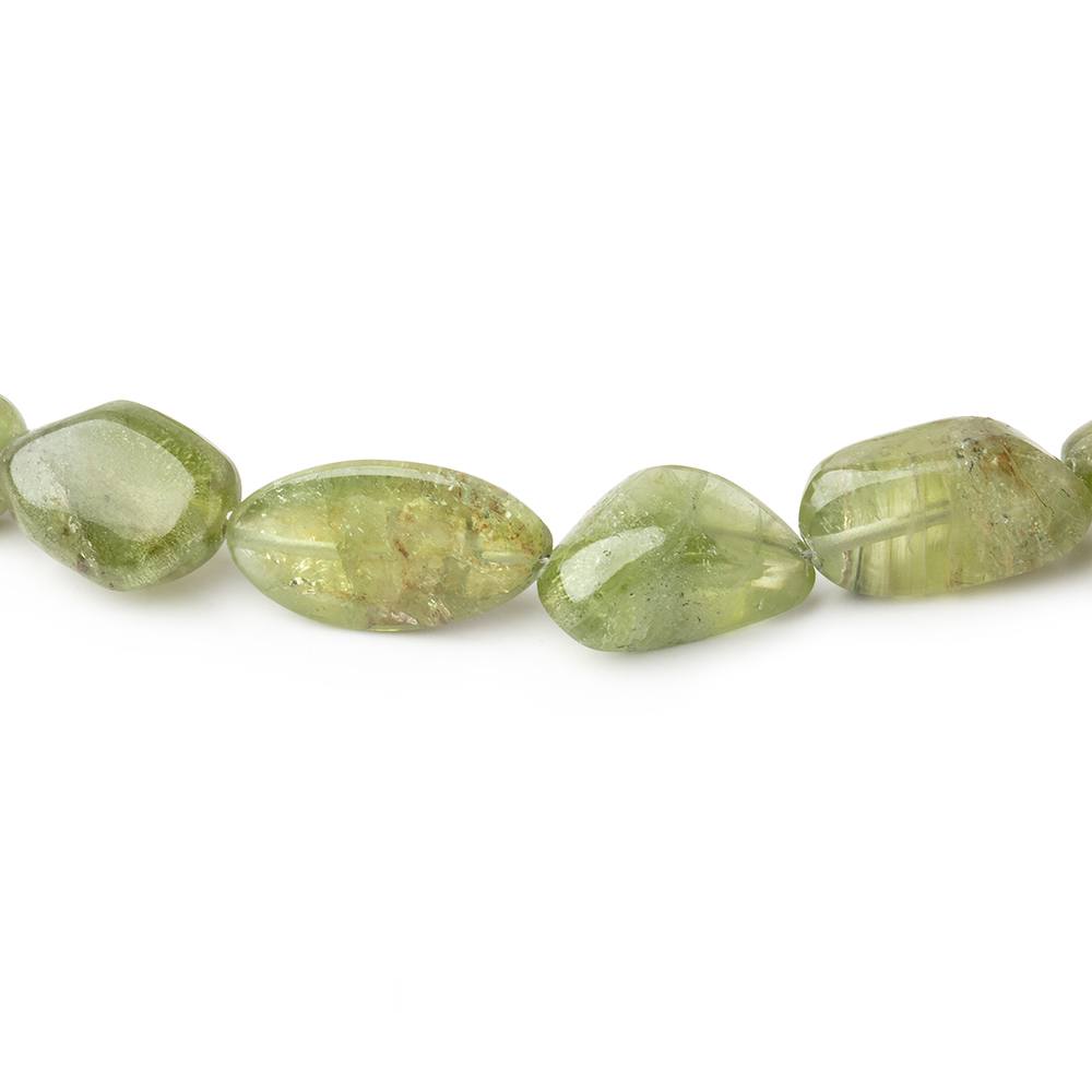 8x7-13x9mm Afghani Peridot Plain Nugget Beads 14 inch 33 pieces - Beadsofcambay.com
