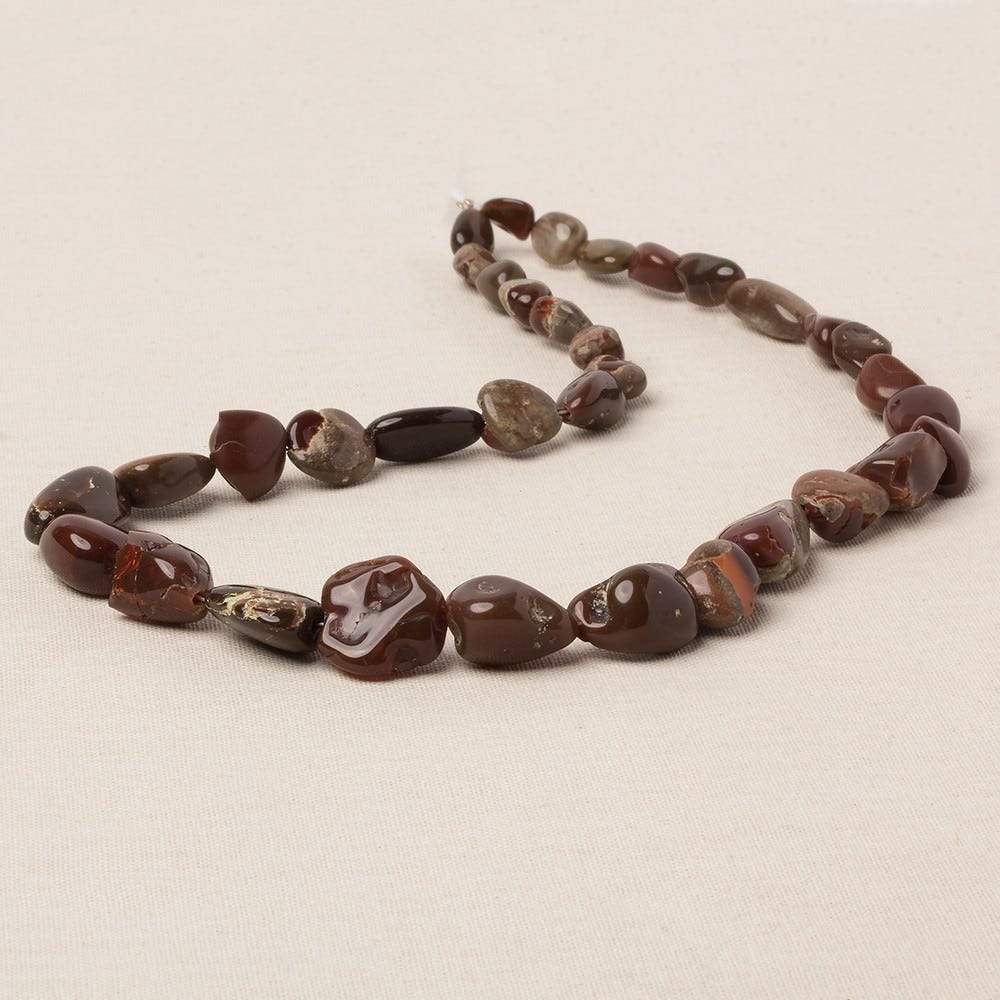 8x7-15x12mm Ethiopian Boulder Opal plain nugget beads 14 inch 30 pieces - Beadsofcambay.com