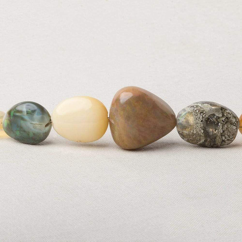 8x7-19x18mm Ethiopian Opal Straight Drill Plain Nuggets 18 inch 38 pieces - Beadsofcambay.com