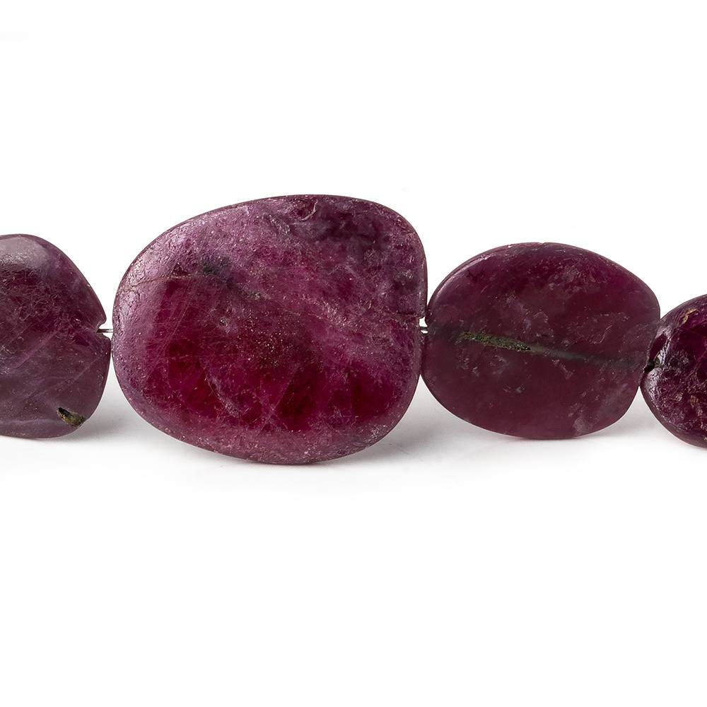 8x7-25x21mm Ruby Plain Slice Beads 15 inch 26 pieces - Beadsofcambay.com