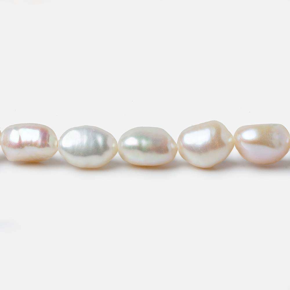 8x7-9x7mm Off White Straight Drilled Baroque Freshwater Pearls 16 inch 44 pcs - Beadsofcambay.com