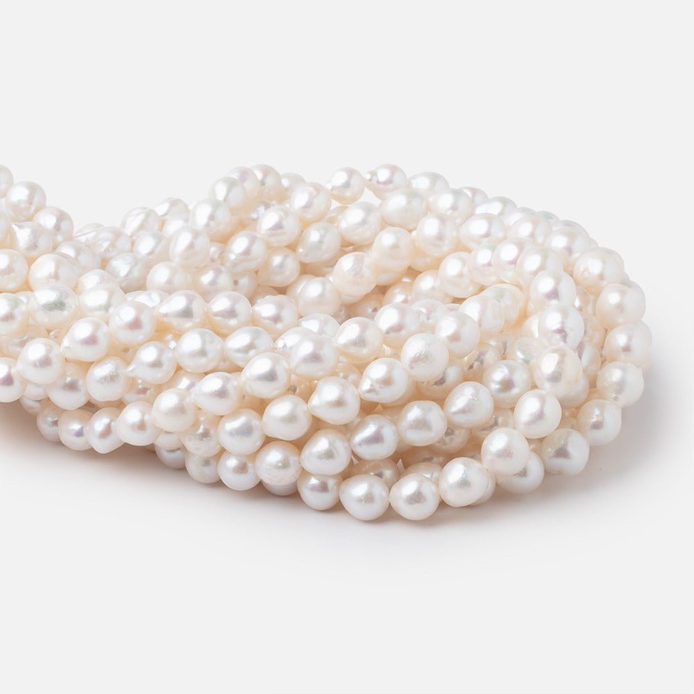 8x7-9x8mm Off White Petite Ultra Baroque Freshwater Pearls 15.5 inch 46 Beads AA - Beadsofcambay.com