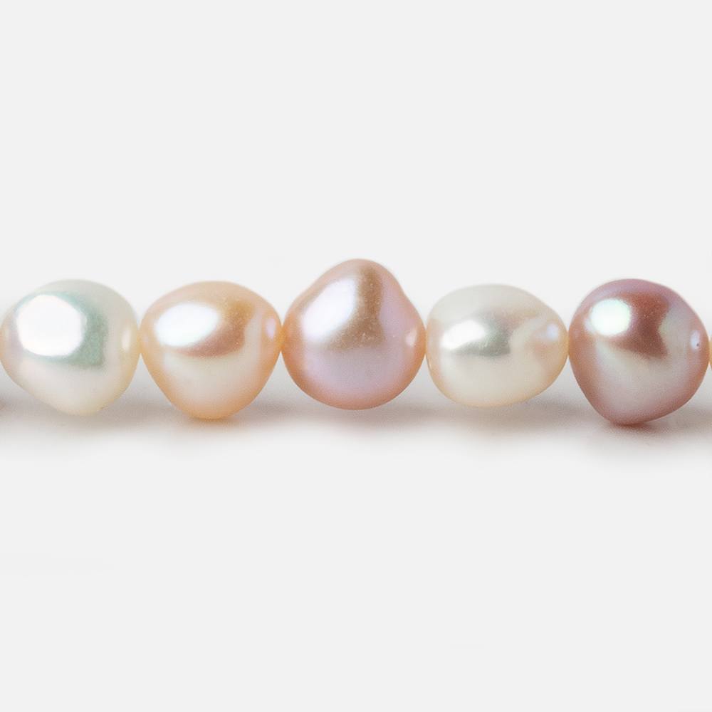 8x7-9x8mm TriColor Side Drill Baroque Freshwater Pearl 16 inch 49 pieces A - Beadsofcambay.com