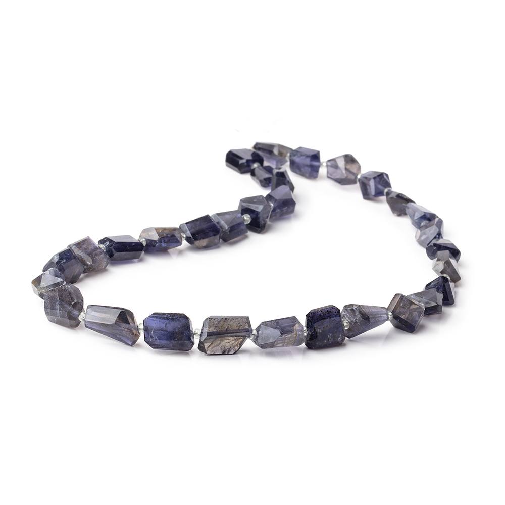 8x7.5-11x9mm Iolite Faceted Nugget Beads 14 inch 31 pieces - Beadsofcambay.com