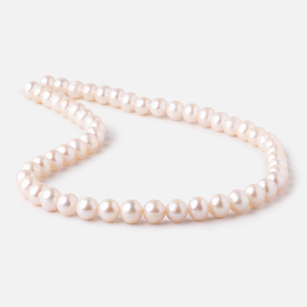 8x7mm Cream Off Round Freshwater Pearls 16 inch 54 pieces - Beadsofcambay.com