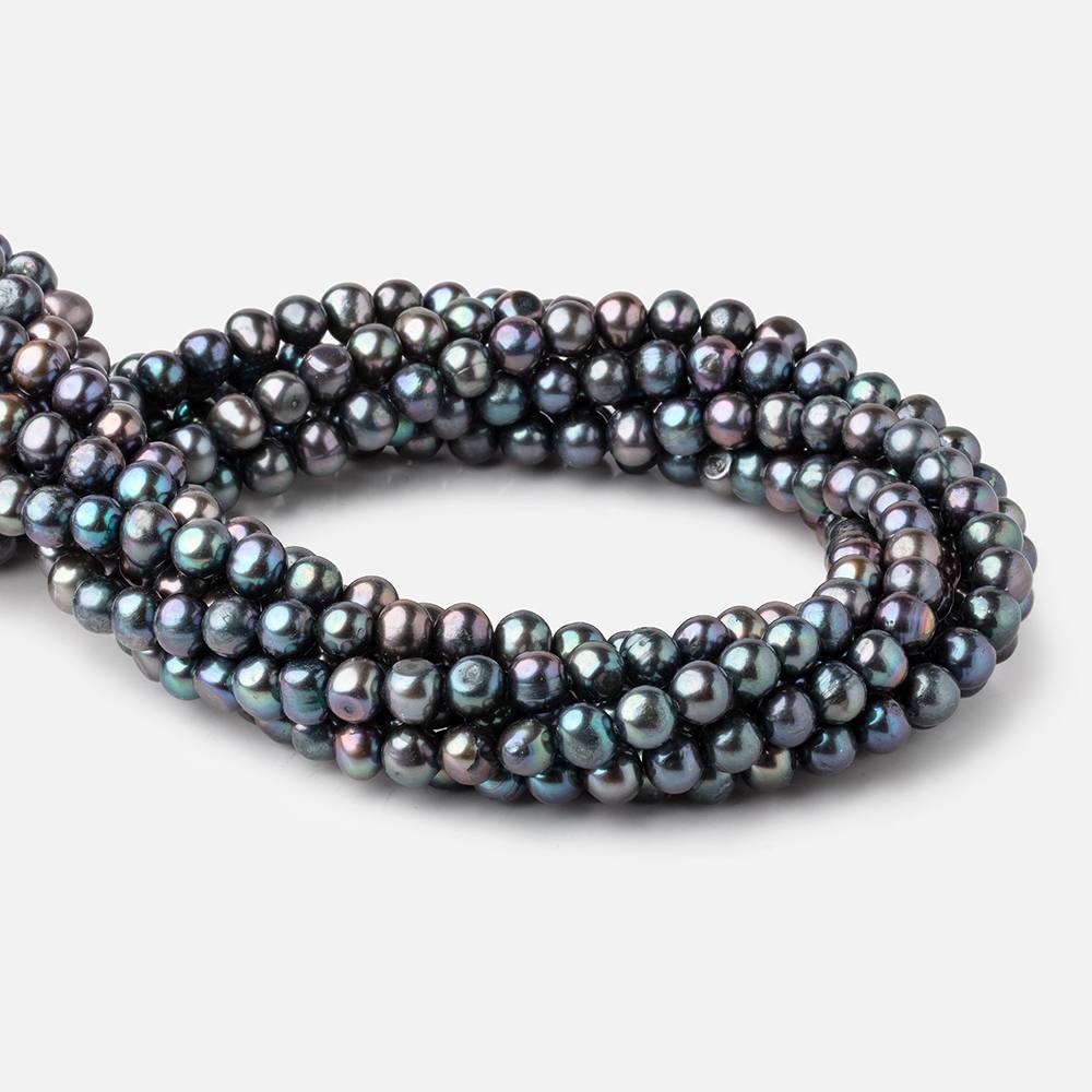 8x7mm Peacock Off Round Freshwater Pearls 16 inch 59 Beads - Beadsofcambay.com