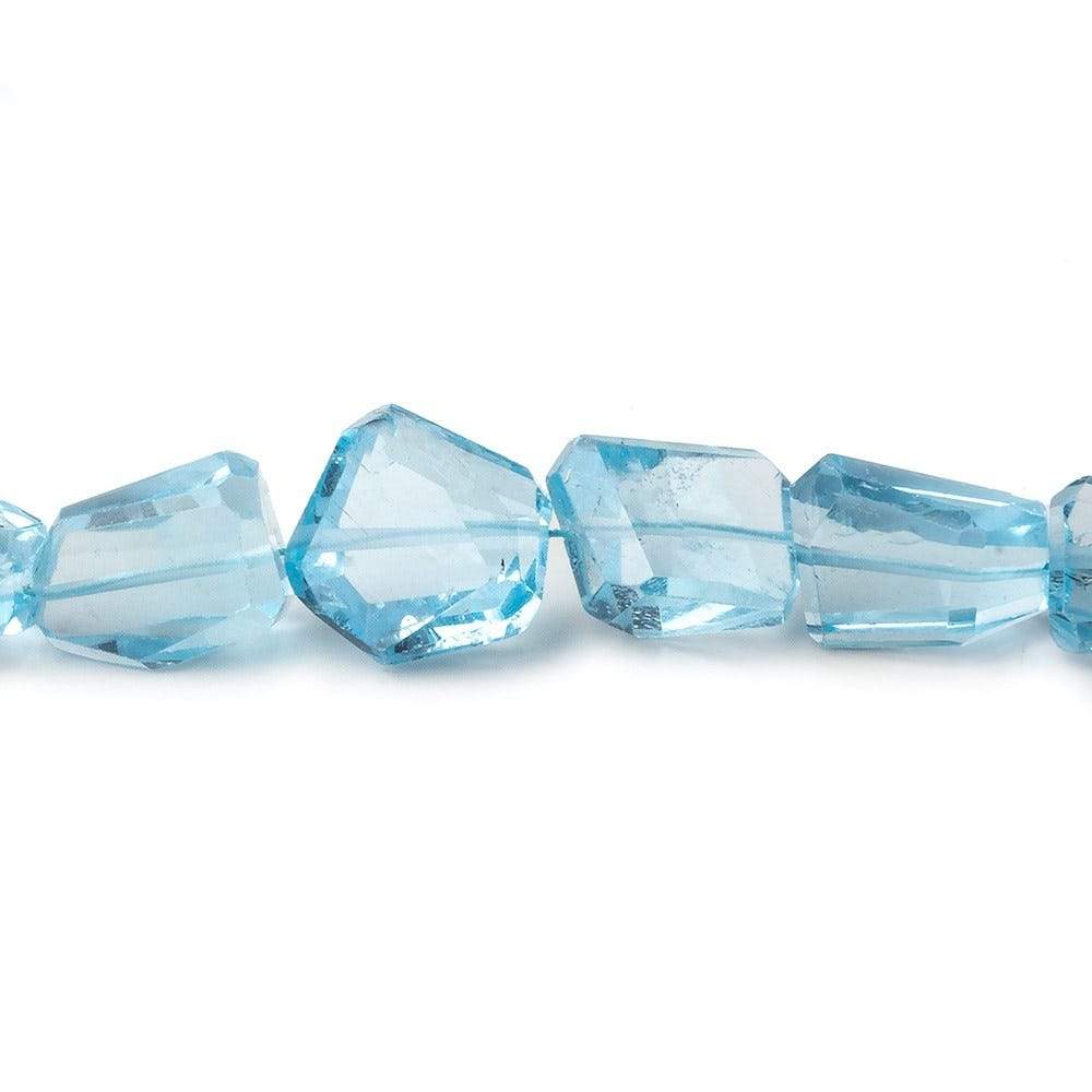 8x7x5-12x9x8mm Sky Blue Topaz Faceted Nuggets 16 inch 40 Beads AA Grade - Beadsofcambay.com
