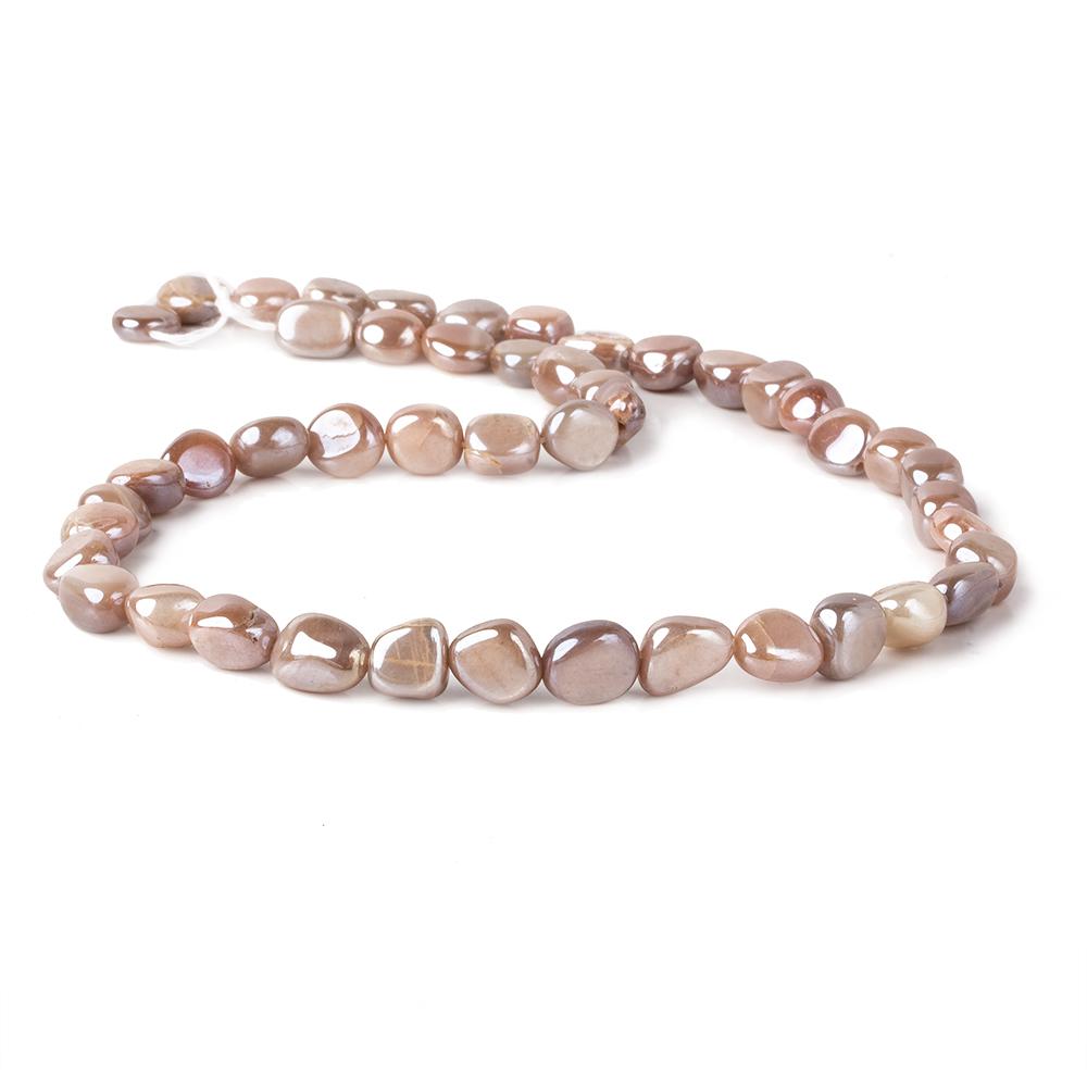 8x8-10x8mm Mystic Multi Color Moonstone plain nuggets 16 inch 45 beads - Beadsofcambay.com