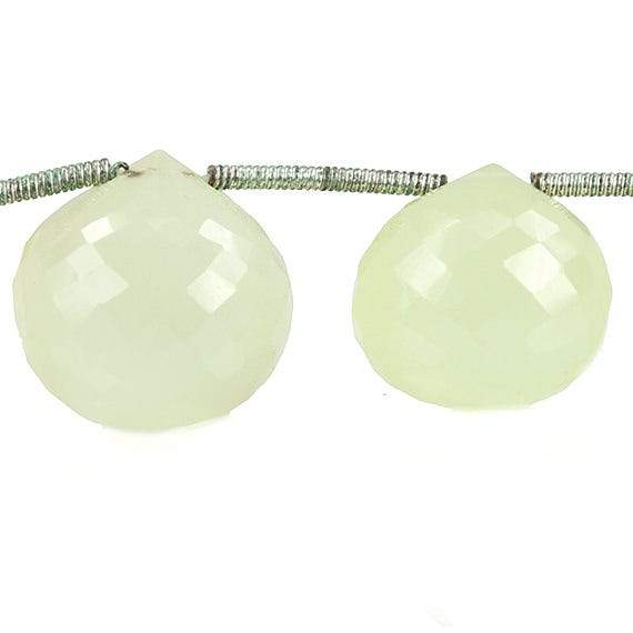 8x8-15x15mm Chartreuse Chalcedony `Candy Kiss` Briolette 7.5 inch 14 pcs - Beadsofcambay.com