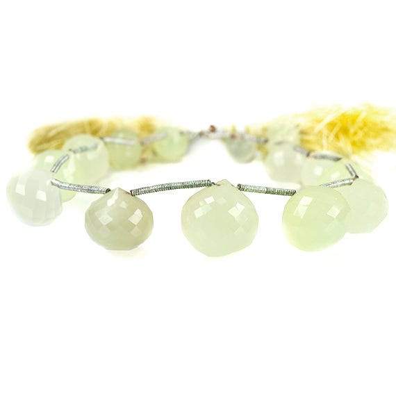 8x8-15x15mm Chartreuse Chalcedony `Candy Kiss` Briolette 7.5 inch 14 pcs - Beadsofcambay.com