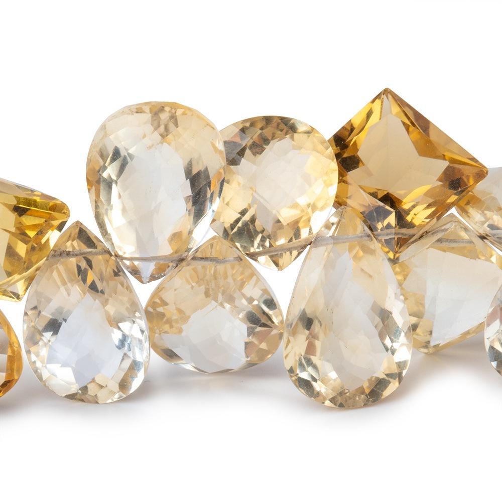 8x8-17x11mm Citrine Faceted Multiple Shaped Beads 6.5 inch 37 pieces AAA - Beadsofcambay.com