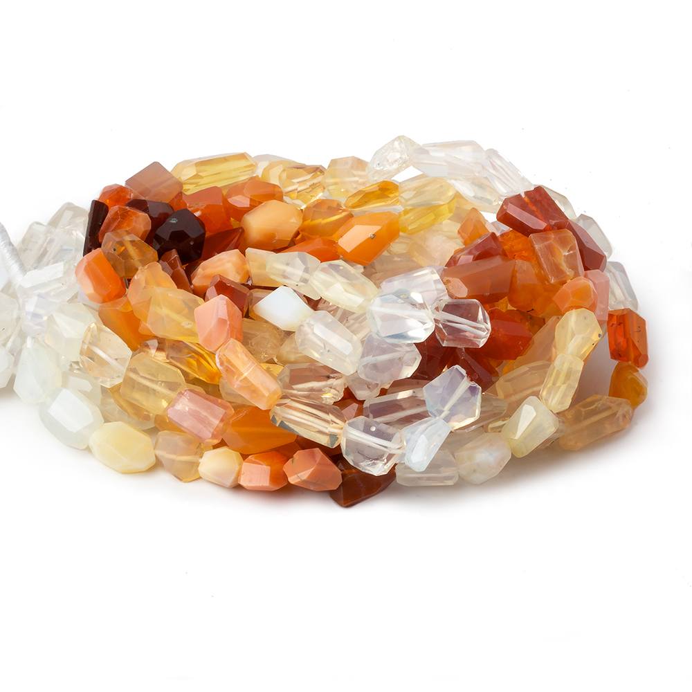 8x8x5-12x8x7mm Multi Color Fire Opal faceted nugget beads 16 inch 40 pieces A - Beadsofcambay.com
