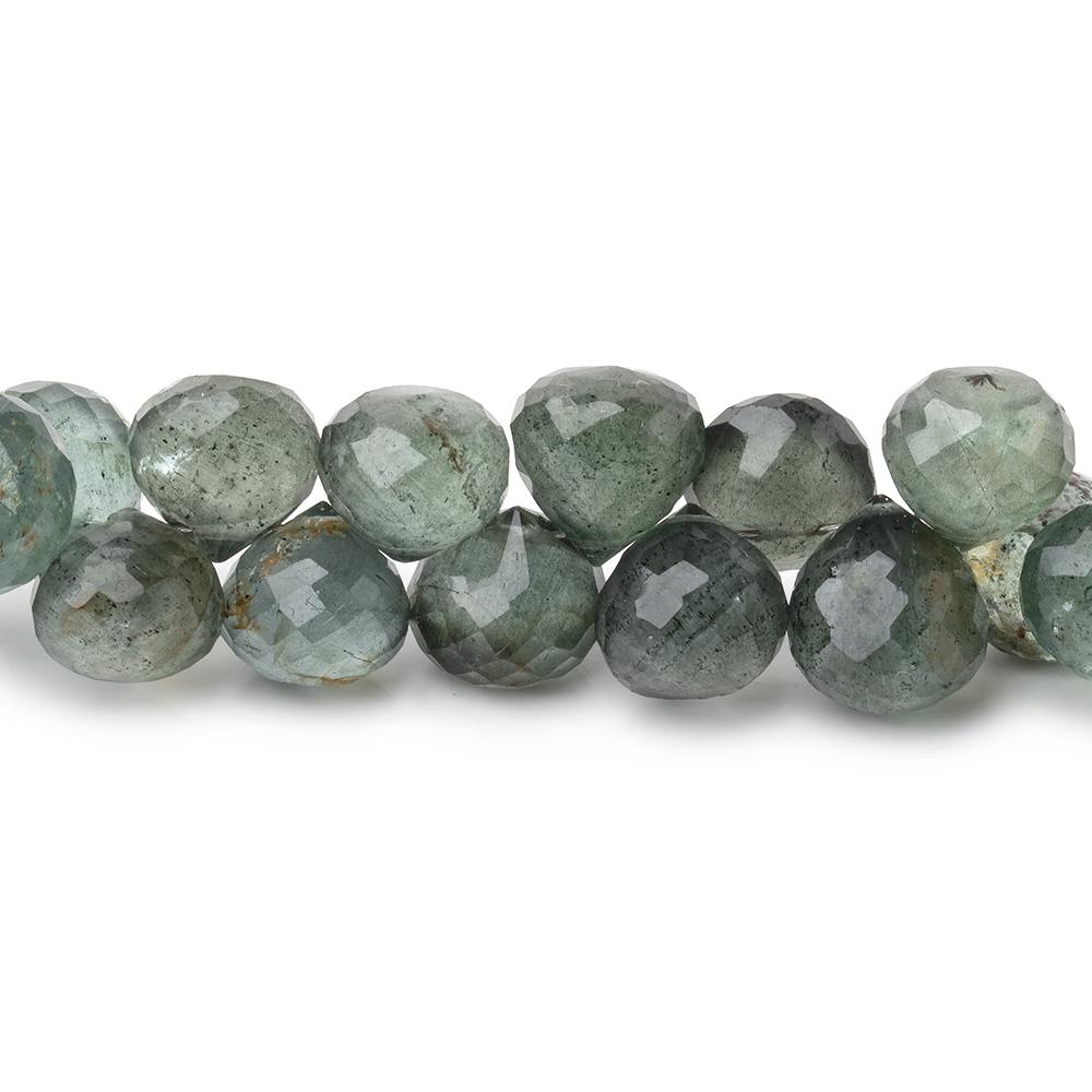 8x9mm Moss Aquamarine Faceted Candy Kiss Beads 8 inch 52 pieces - Beadsofcambay.com