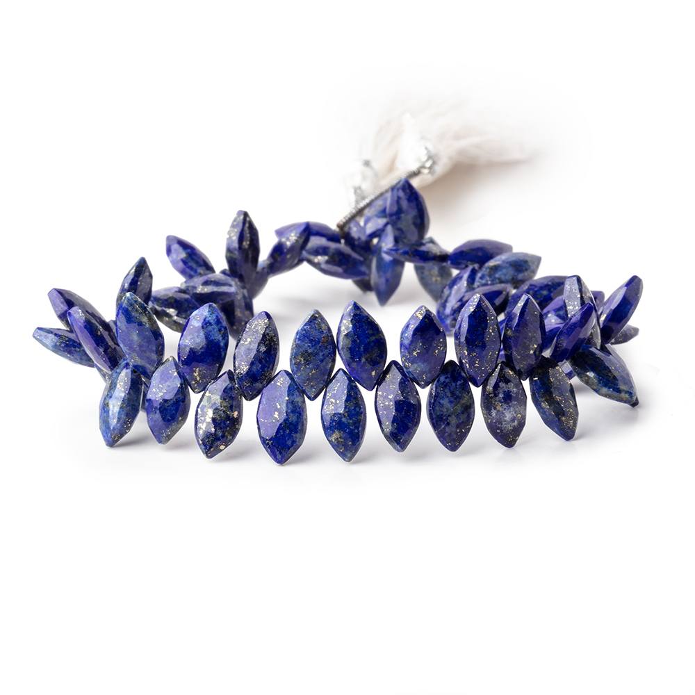 9-10mm Lapis Lazuli Faceted Marquise Beads 7 inch 56 pieces - Beadsofcambay.com