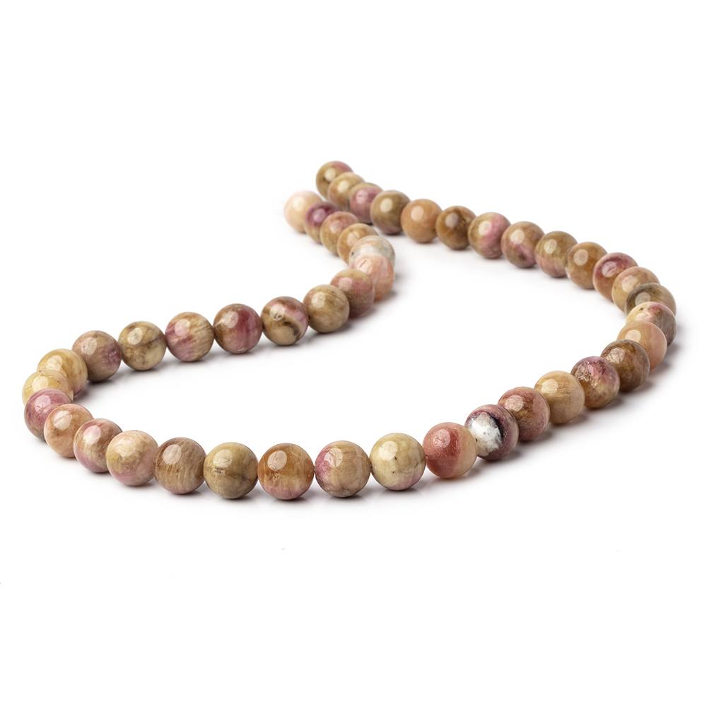 9-11mm Multi Color Tourmaline Plain Round Beads 18 inch 45 pieces AA - Beadsofcambay.com