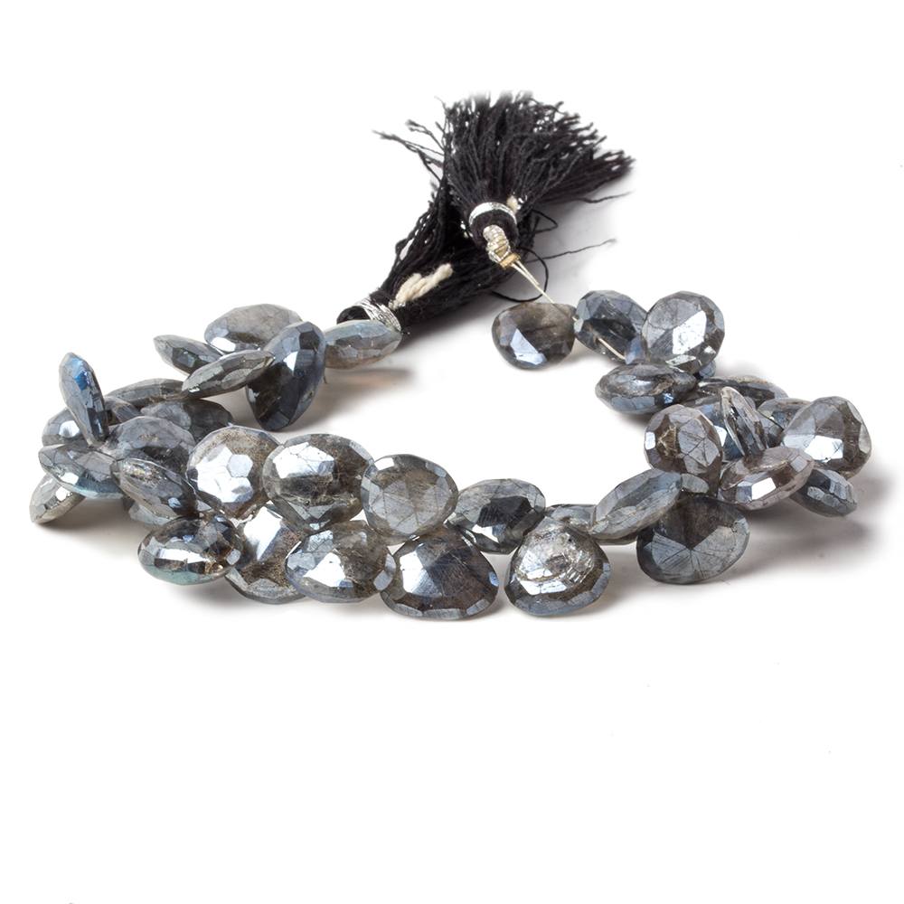 9-11mm Mystic Labradorite Faceted Heart Beads 8 inch 35 pieces - Beadsofcambay.com