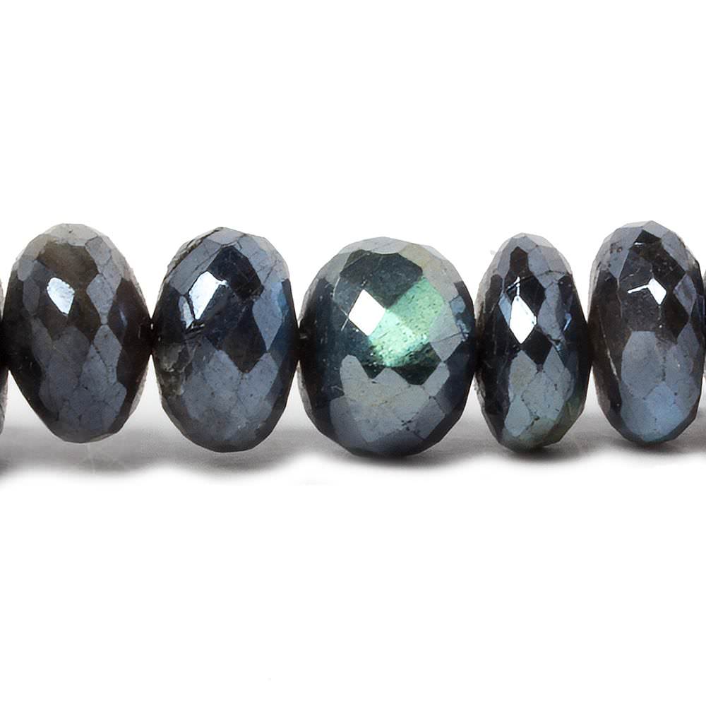 9-11mm Mystic Labradorite faceted rondelle beads 14 inch 50 pieces - Beadsofcambay.com